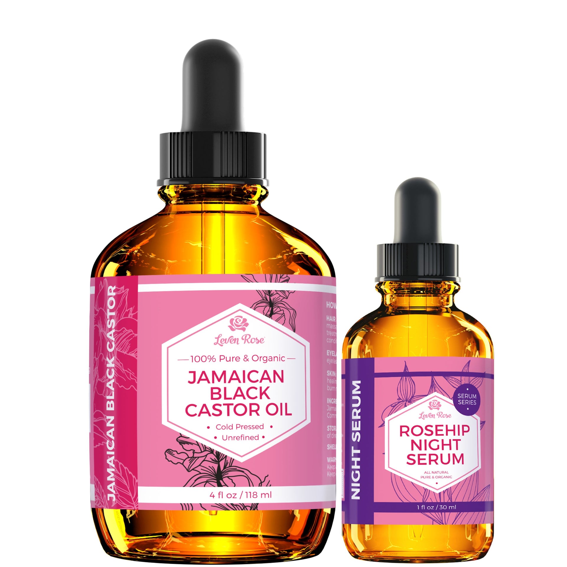Jamaican Black Castor Oil & Rosehip Night Serum Duo