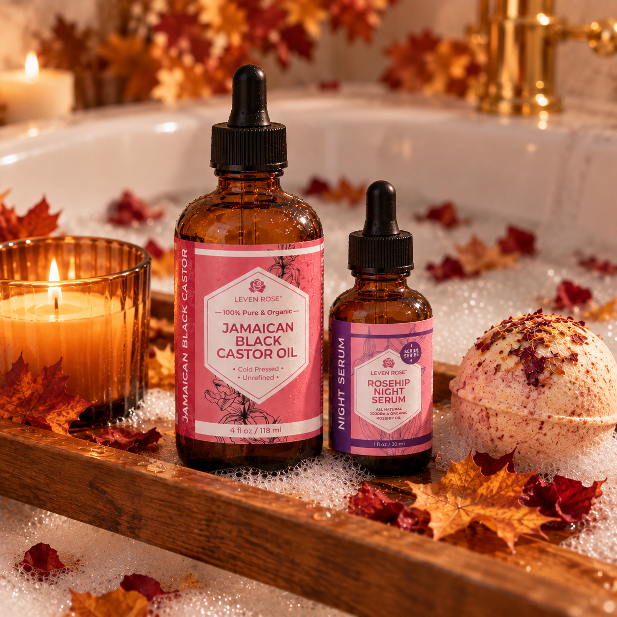Jamaican Black Castor Oil & Rosehip Night Serum Duo