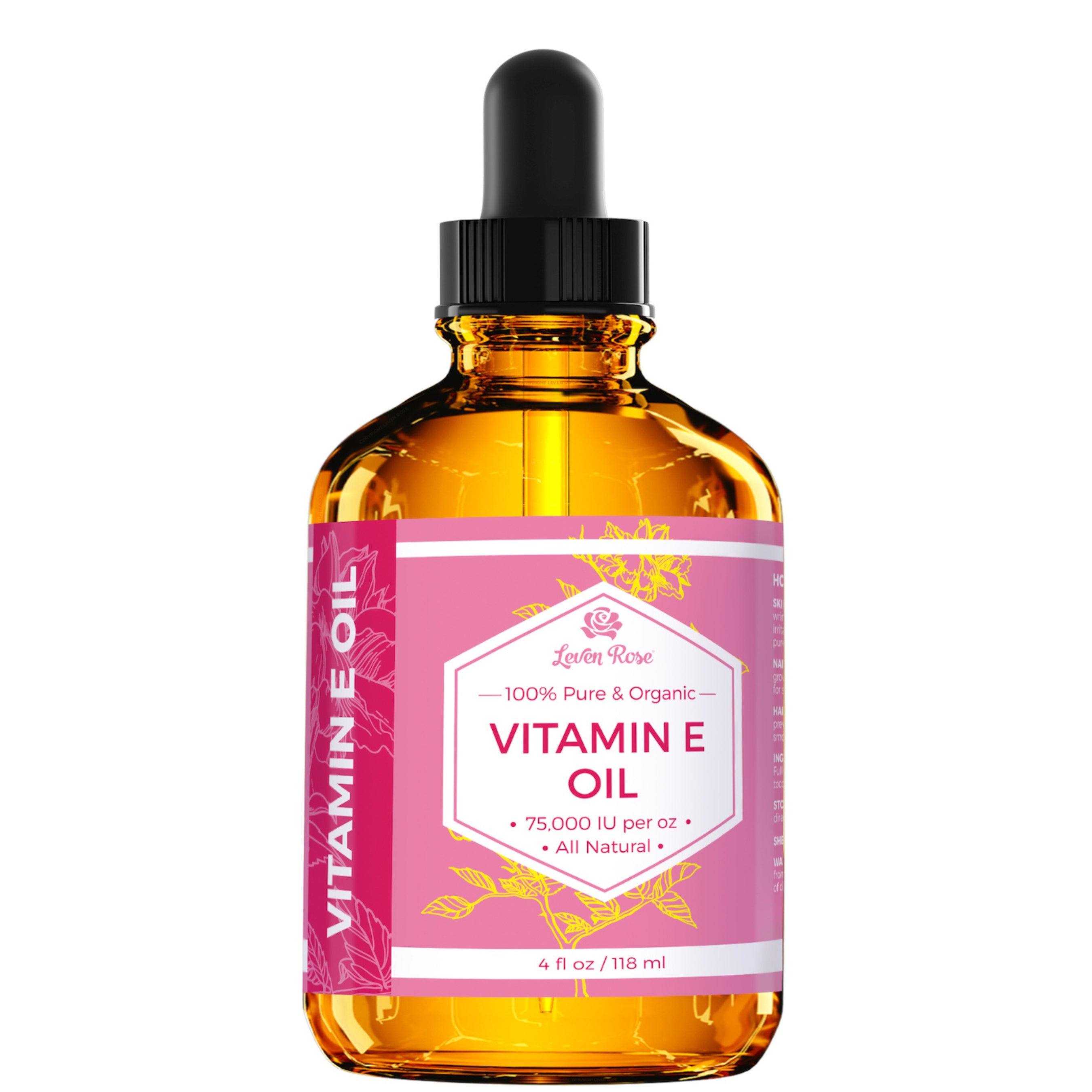 Organic Unrefined Cold Pressed Vitamin E Oil by Leven Rose Organic Unrefined Cold Pressed Vitamin E Oil by Leven Rose
