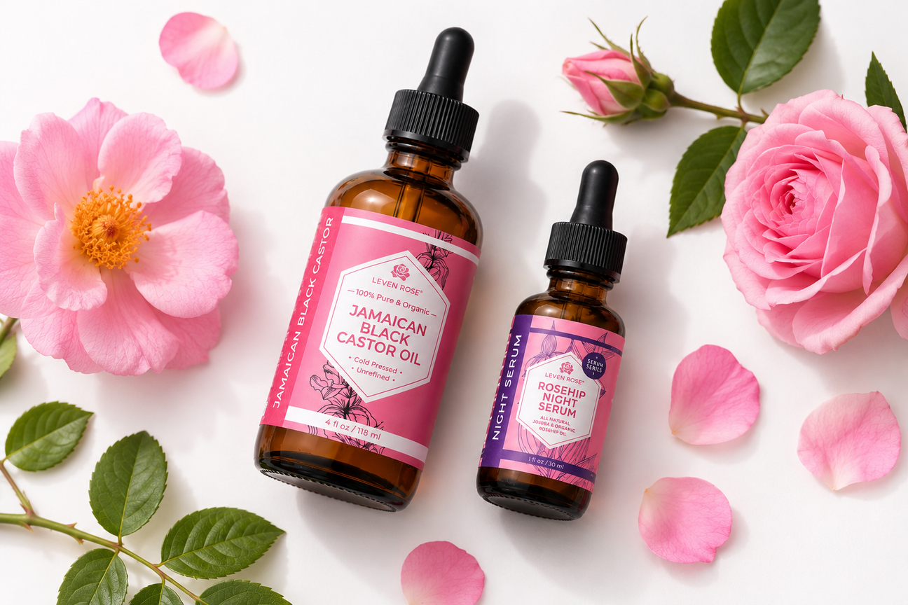 A Simple Head-to-Toe Beauty Routine: How to Use Jamaican Black Castor Oil and Rosehip Night Serum Together