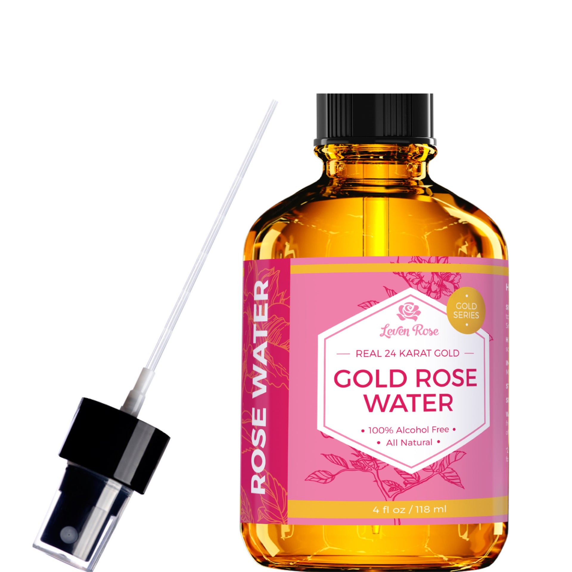 24K Gold Rose Water Toner - 4 oz