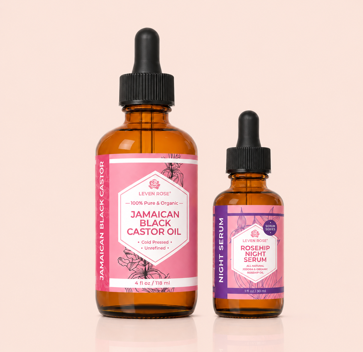 Jamaican Black Castor Oil & Rosehip Night Serum Duo