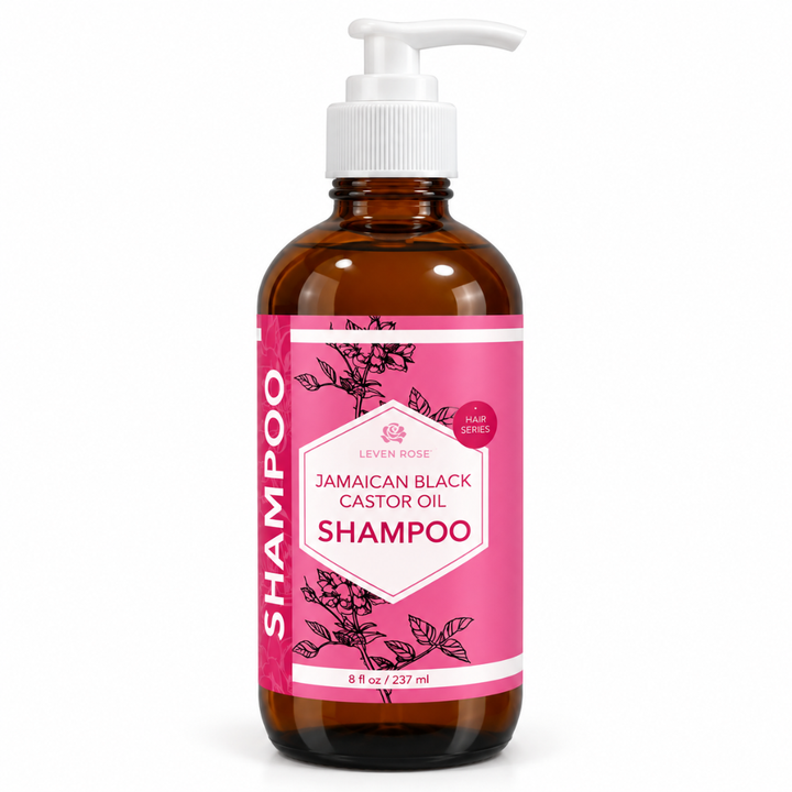 image of JBC shampoo bottle with pink label and white nozzle
