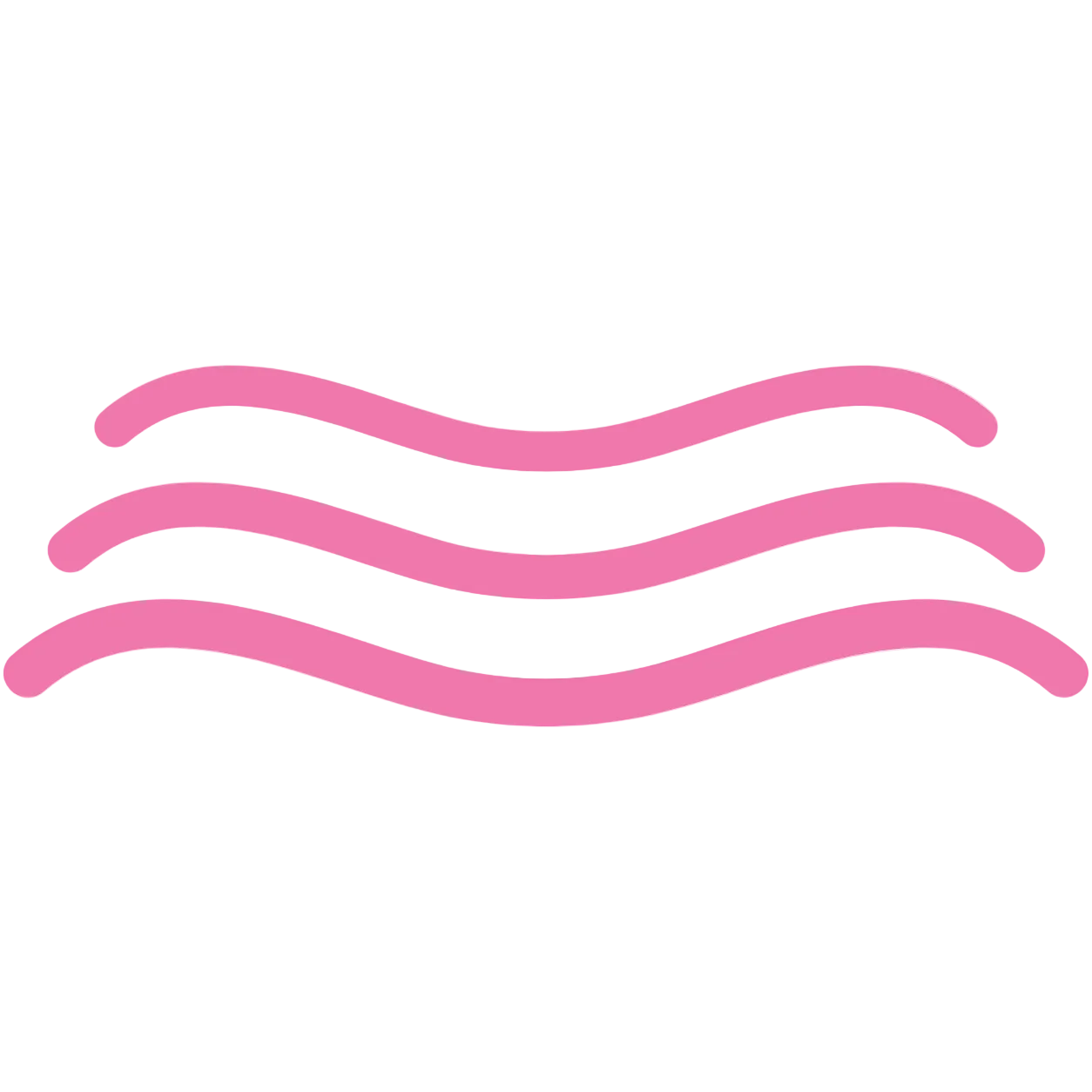 icon of wavy lines that are pink for wrinkles