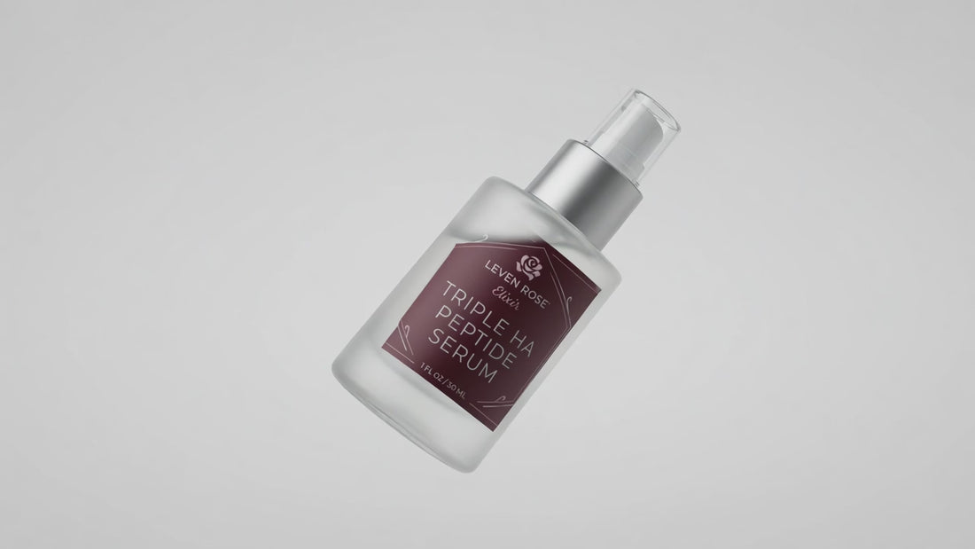 video of serum dripping down onto the bottle of triple HA peptide serum