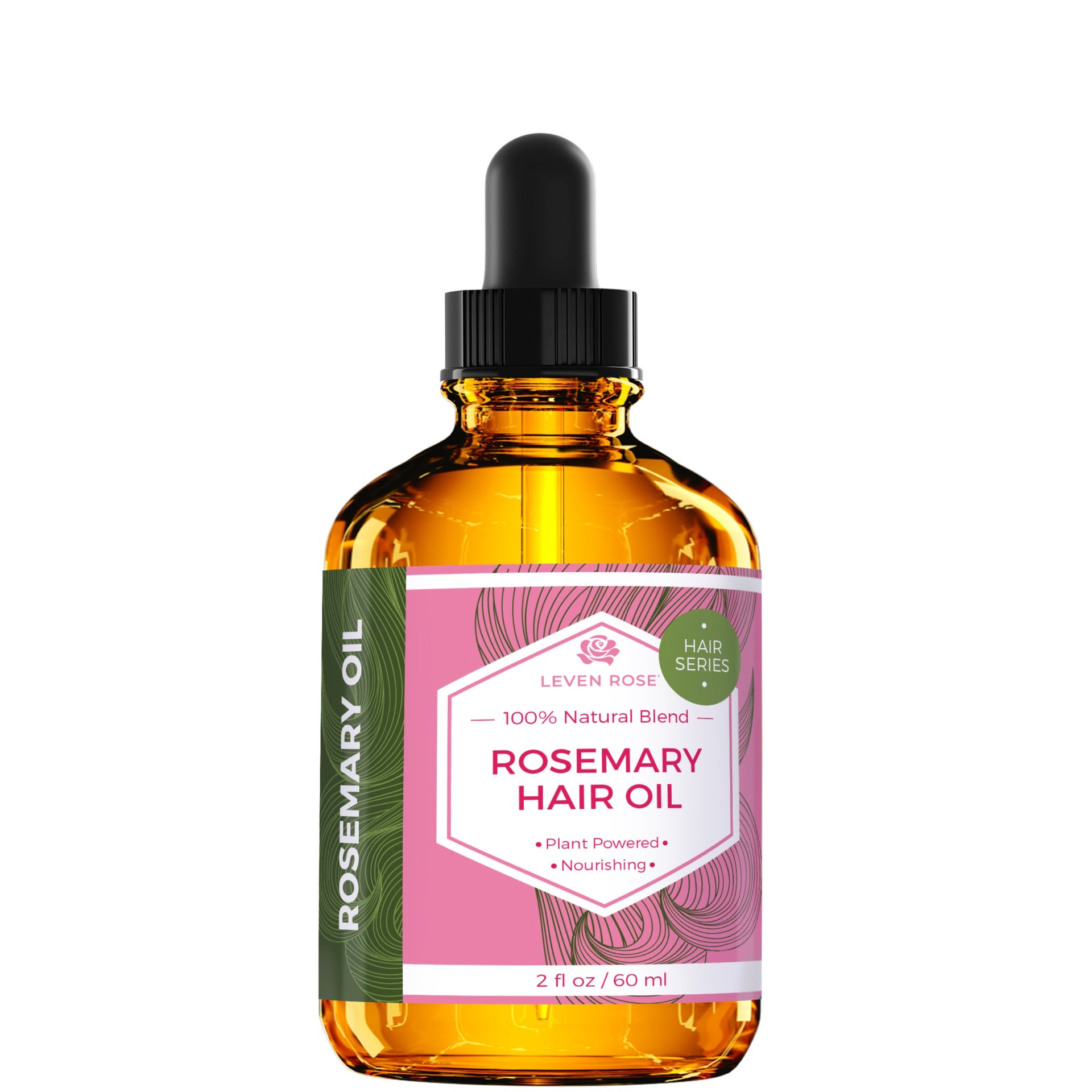 Leven Rose Organic Rosemary Oil for Hair Growth: 2oz with Jamaican Black Castor Oil