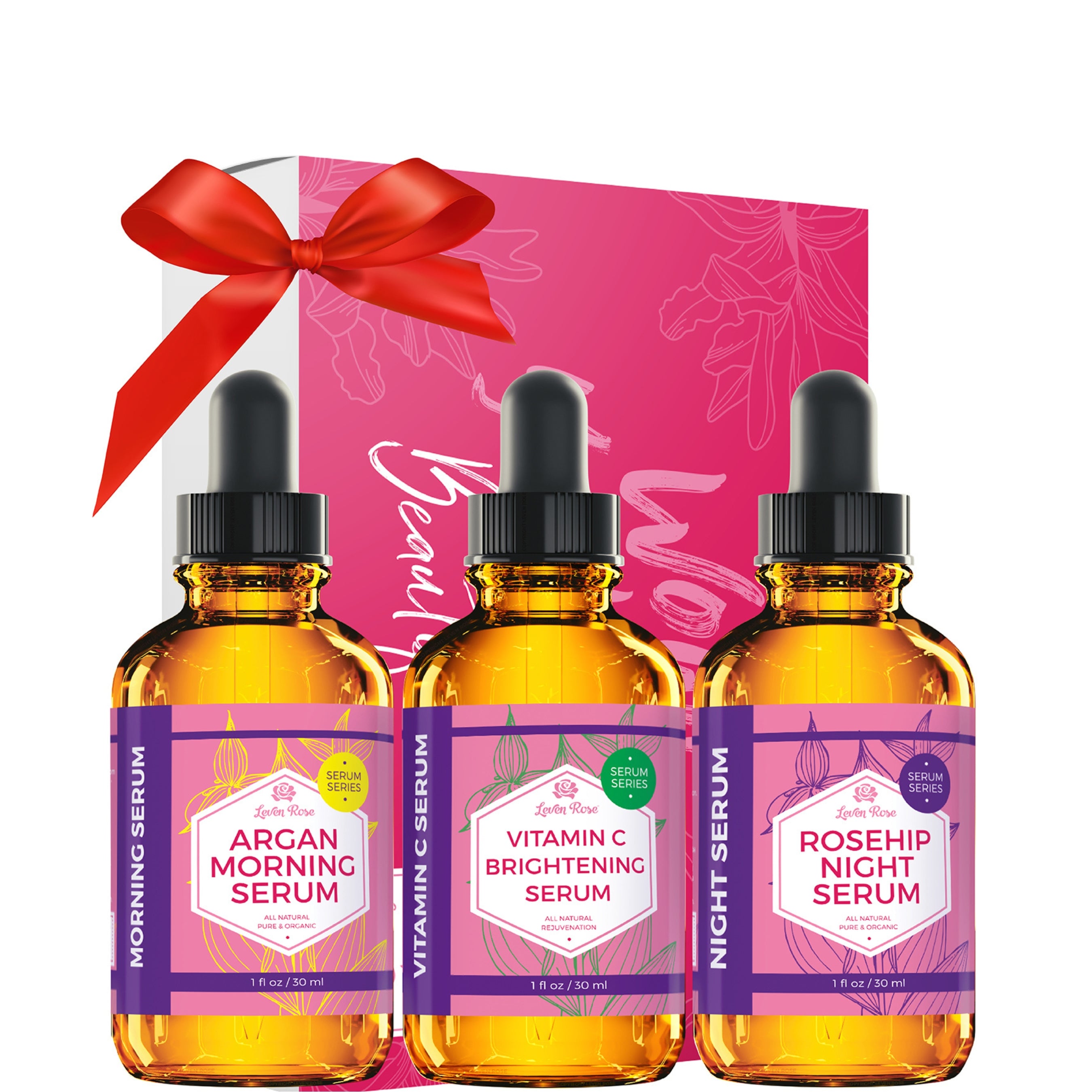 leven rose carrot seed oil Daily Essentials Rejuvenation Serum Set